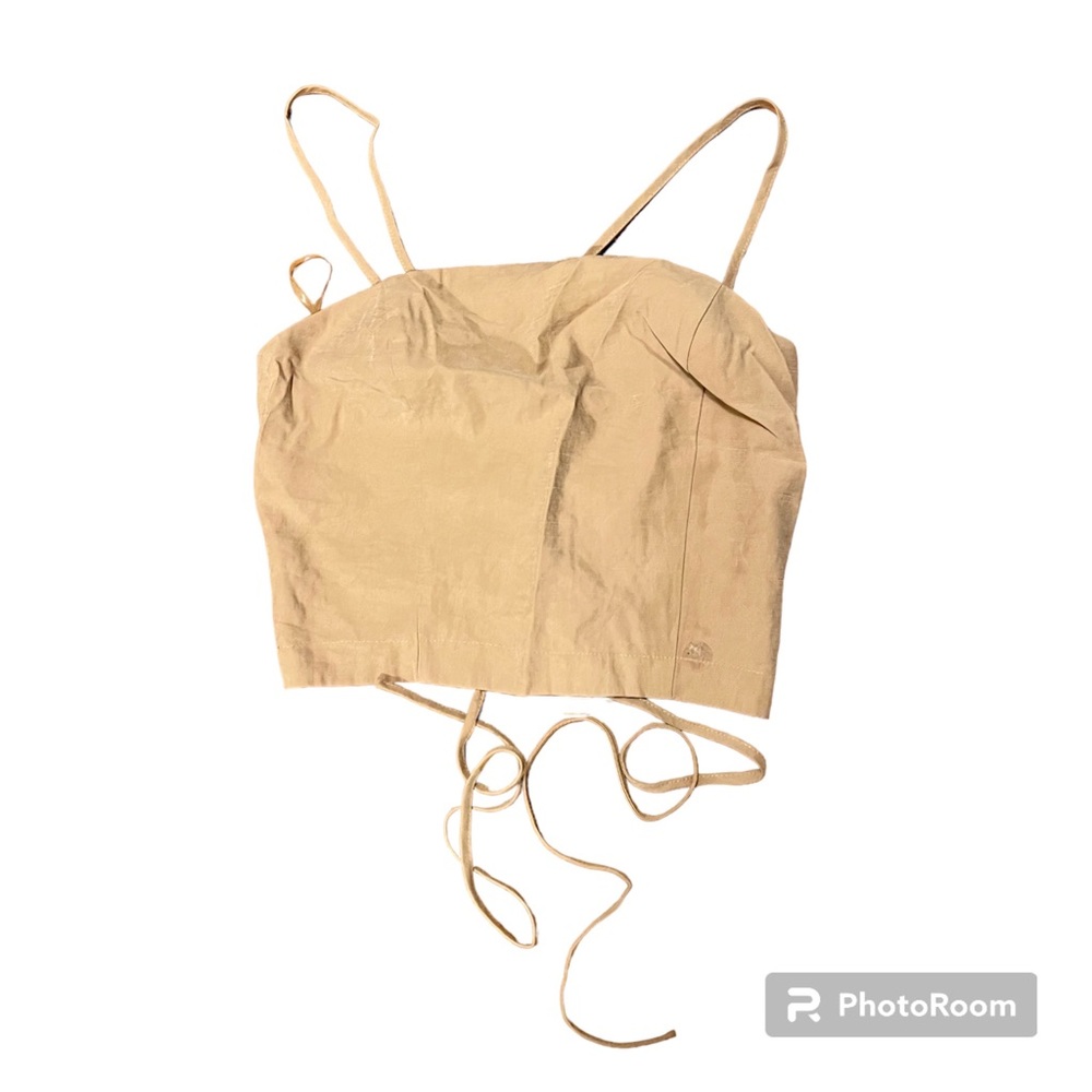 Pacsun Tank Top Lace Tie Back Tan Medium NWT